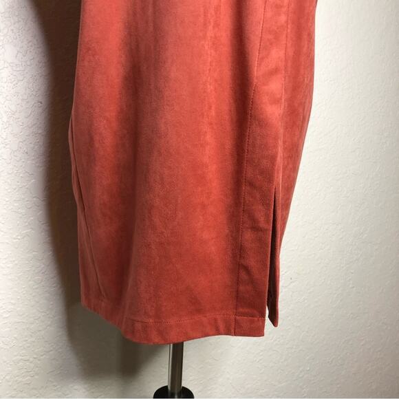 Soft Surroundings dusty rose pink faux suede open front vest Petite Medium PM - Picture 10 of 13